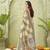 beige silk blend fabric madhubani printed graceful ethnic partywear saree