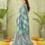 sea green silk blend fabric madhubani printed graceful ethnic partywear saree