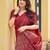 red khadi silk blend fabric woven paithani pallu designer girlie trendy saree