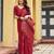 red khadi silk blend fabric woven paithani pallu designer girlie trendy saree