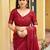 red khadi silk blend fabric woven paithani pallu designer girlie trendy saree