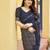 navy blue khadi silk blend fabric woven paithani pallu designer girlie trendy saree
