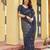 navy blue khadi silk blend fabric woven paithani pallu designer girlie trendy saree