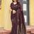 brown khadi silk blend fabric woven paithani pallu designer girlie trendy saree