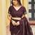 brown khadi silk blend fabric woven paithani pallu designer girlie trendy saree