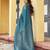 firozi khadi silk blend fabric woven paithani pallu designer girlie trendy saree
