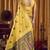 yellow woven katha designer khadi cotton blend fabric graceful festive special saree