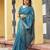firozi khadi silk blend fabric woven paithani pallu designer girlie trendy saree