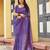 purple khadi silk blend fabric woven paithani pallu designer girlie trendy saree