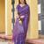 purple khadi silk blend fabric woven paithani pallu designer girlie trendy saree