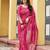 pink khadi silk blend fabric woven paithani pallu designer girlie trendy saree