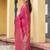 pink khadi silk blend fabric woven paithani pallu designer girlie trendy saree