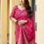 pink khadi silk blend fabric woven paithani pallu designer girlie trendy saree