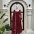 maroon color digital print and lace work faux georgette anarkali gown set