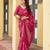 pink khadi silk blend fabric woven paithani pallu designer girlie trendy saree