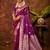 magenta silk blend ethnic woven designer graceful partywear saree