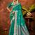 sea green silk blend ethnic woven designer graceful partywear saree