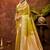 lime yellow silk blend ethnic woven designer graceful partywear saree