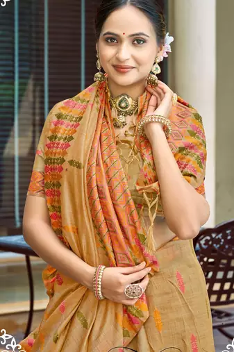 peach smart and elegant assam silk blend ethnic woven designer saree