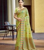 pista smart and elegant assam silk blend ethnic woven designer saree
