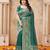 green smart graceful handloom silk blend fanric woven designer saree