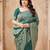 green smart graceful handloom silk blend fanric woven designer saree