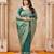 green smart graceful handloom silk blend fanric woven designer saree