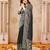 black smart graceful handloom silk blend fanric woven designer saree