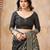 black smart graceful handloom silk blend fanric woven designer saree