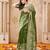 mahendi smart graceful handloom silk blend fanric woven designer saree