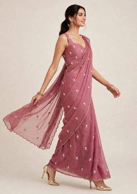 Premium rangoli crush saree with handwork cutdana 3