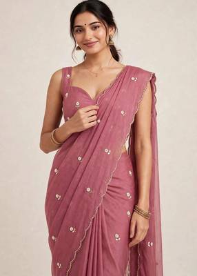 Premium rangoli crush saree with handwork cutdana 5