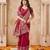 maroon smart graceful handloom silk blend fanric woven designer saree