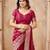 maroon smart graceful handloom silk blend fanric woven designer saree
