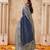 blue smart graceful handloom silk blend fanric woven designer saree