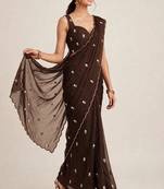 Designer rangoli crush saree with handcrafted cutdana work