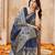 blue smart graceful handloom silk blend fanric woven designer saree