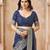 blue smart graceful handloom silk blend fanric woven designer saree