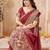burgundy smart graceful handloom silk blend fanric woven designer saree