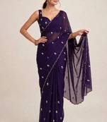 Luxury rangoli crush saree with handwork cutdana embellishments