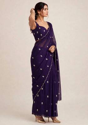 Luxury rangoli crush saree with handwork cutdana embellishments 3