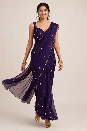 Luxury rangoli crush saree with handwork cutdana embellishments