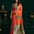 orange girlie soft silk blend fabric woven jari designer saree