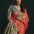 orange girlie soft silk blend fabric woven jari designer saree