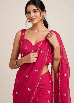 Rangoli crush designer saree with handcrafted cutdana work 2