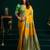 yellow girlie soft silk blend fabric woven jari designer saree