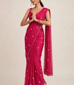Rangoli crush designer saree with handcrafted cutdana work
