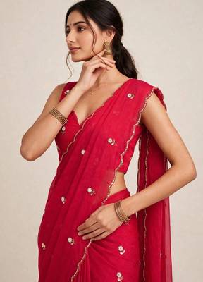Rangoli crush designer saree with handcrafted cutdana work 4