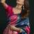 blue girlie soft silk blend fabric woven jari designer saree