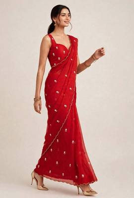 Glamorous rangoli crush saree with cutdana handwork 2